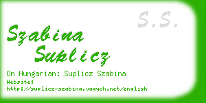 szabina suplicz business card
